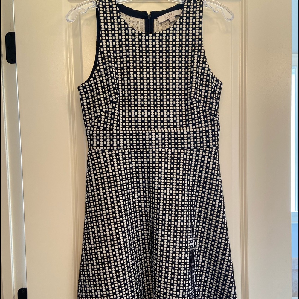 Loft black and white dress
